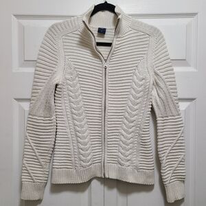 GAP COTTON WHITE FULL ZIP CARDIGAN SIZE XS‎